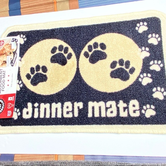 Absorbent Dog Food Mate - Navy Blue & Beige - New with Tag - Picture 3 of 7